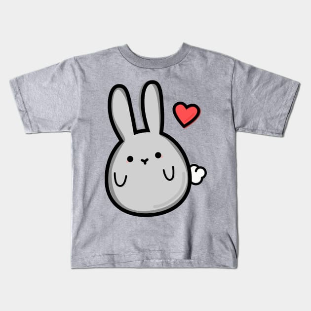 Cute Bunny with a Heart Kids T-Shirt by happyfruitsart